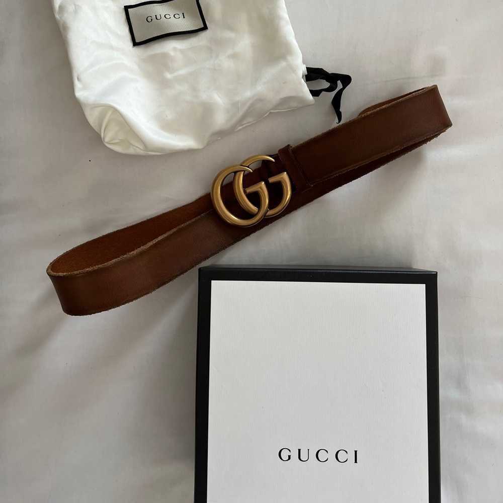 Gucci Leather Belt with Double G Buckle (95cm/36in)